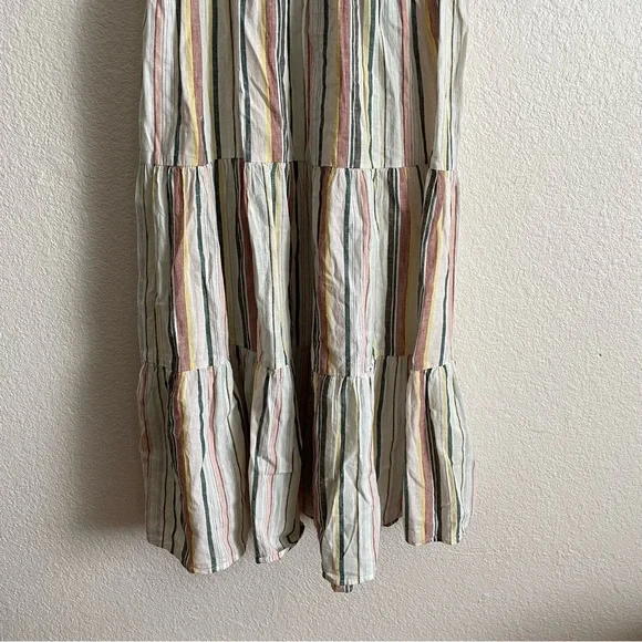 NWT Lucky Brand Women's Striped Corset Maxi Stripes Cotton Linen Dress Size M - Picture 7 of 12